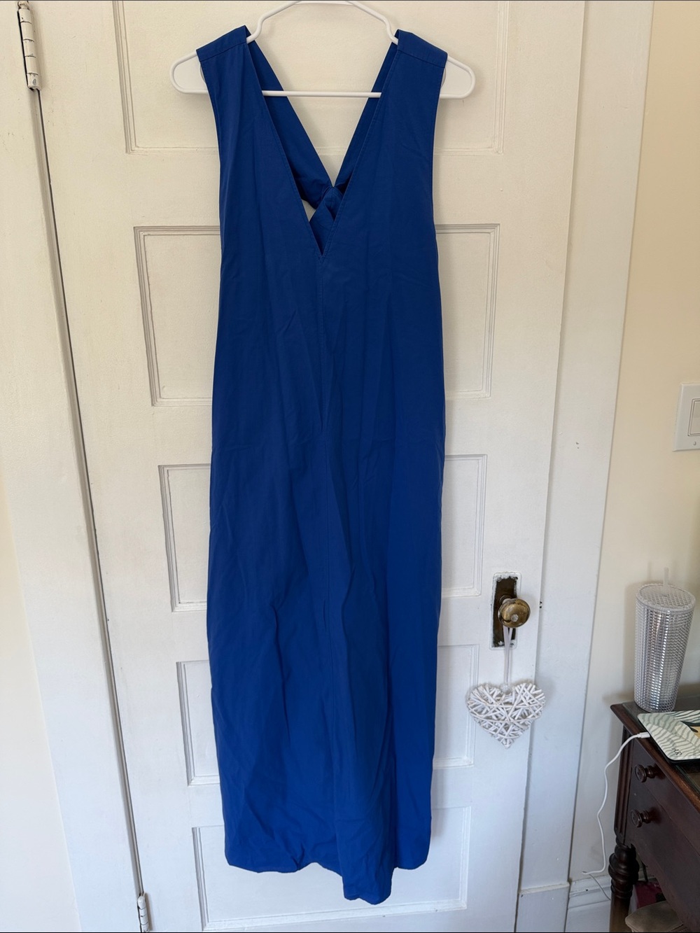 COS Sleeveless Deep V Maxi Dress in Blue
